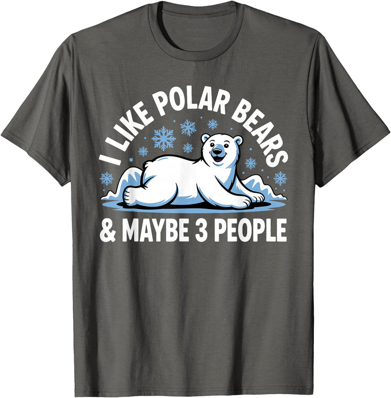 Polar Bear Gift Polar Bear Accessories & Stuff Cute Polar Bear Art for Men Women Kids Polar Bear Lover T-Shirt - Asphalt Grey