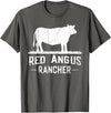Funny Red Angus Farmer Gift for Cattle Lover Cow Breeder - Red Angus Rancher T-Shirt - Asphalt Grey