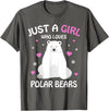 Funny Polar Bear Lover Apparel & Gift Ideas Just A Girl Who Loves Polar Bears Girls Polar Bear Gift T-Shirt - Asphalt Grey