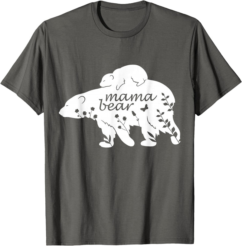 Funny Mama Bear Family Matching Gifts Clothing Mama Bear T-Shirt - Asphalt Grey