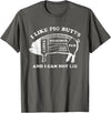 Pink Ink Art Funny I Like Pig Butts And I Can Not Lie T-Shirt T-Shirt - Asphalt Grey