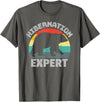 For Those Who Hate Winter Hibernation Bear Expert - Retro Funny Winter T-Shirt - Asphalt Grey