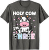 Holy Cow I'm Years Old Cow Birthday by Zynx Holy Cow I'm Three Years Old Cute Cow 3rd Birthday Party T-Shirt - Asphalt Grey