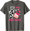 Eight Year Old Cow Eighth Birthday Cows 8th Cow Birthday 8 Year Old Girl Cow Birthday Party T-Shirt - Asphalt Grey