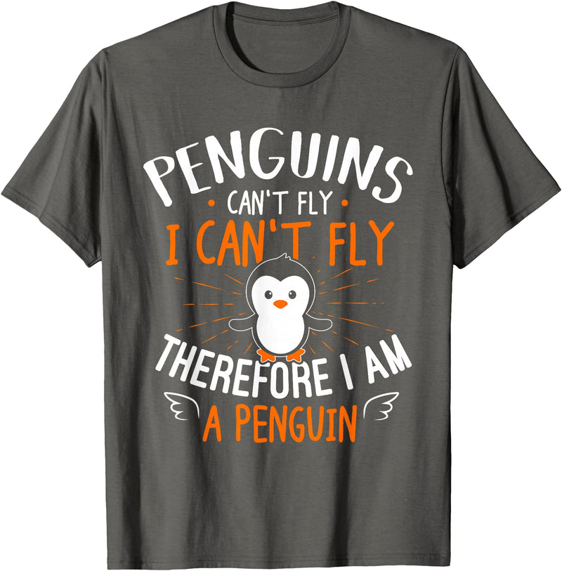 Penguins Can't Fly - Cute Penguin Lover Gift Rabbit T-Shirt in Asphalt Grey