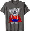 Smileteesall Funny Koala Bear Superhero Cartoon T-Shirt - Asphalt Grey