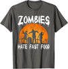 Halloween Runner Costume Gifts Zombies Hate Fast Food Party T-Shirt - Asphalt Grey
