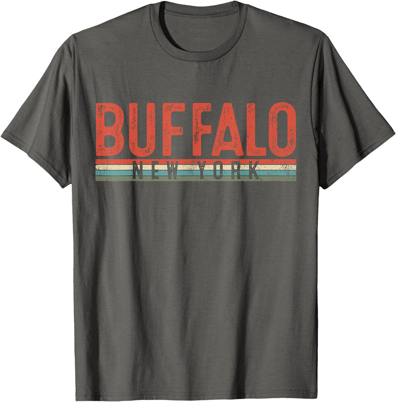 USAClassicTeez Buffalo New York Retro Vintage Gift T-Shirt - Asphalt Grey