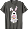 Cute Ghost Bunny Ghost Rabbit Easter Day Rabbit Lover T-Shirt in Asphalt Grey
