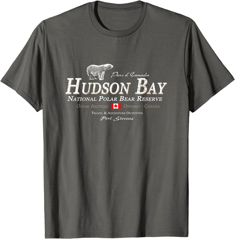 Port Stevens P.S.75 Design Polar Bear - Hudson Bay - Canada - Maple Leaf - Maple Leaf T-Shirt - Asphalt Grey