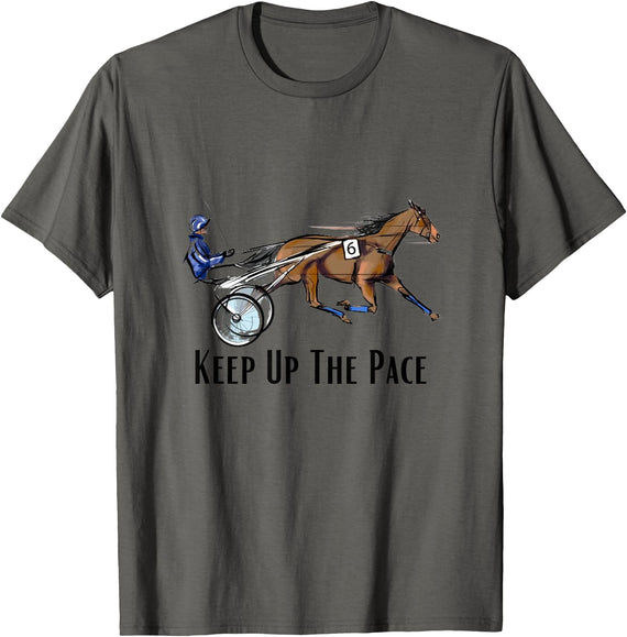 The Harley Horse Harness Racing. Standardbred Horse. Sulky Horse. Apparel T-Shirt - Asphalt Grey