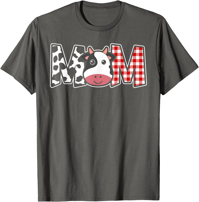 Cow Mom Gift Co. Cow Mom or Dad Birthday Farm Birthday Party T-Shirt - Asphalt Grey