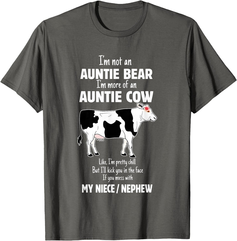 I’m Not An Auntie Bear I’m More Of An Auntie Tees I’m Not an Auntie Bear I’m More of an Auntie Cow T-Shirt - Asphalt Grey