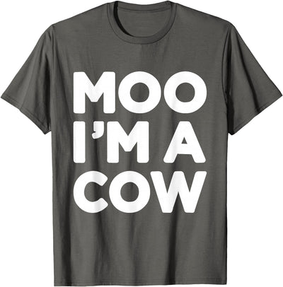 Cow Costume Halloween Moo Im a Cow Funny Lazy Costume T-Shirt