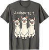 GoshWow Como Te Llamas Shirt Funny Llama Spanish Teacher Joke T-Shirt - Asphalt Grey