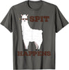 Animal Llama with Sunglasses Gift Shirts Spit Happens Funny Llama T-Shirt Cool Llama Alpaca Lover Tee for Men, Women & Kids, Black, Small, Short Sleeve, Classic Fit - Asphalt Grey