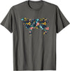 Cow Floral Silhouette Cattle Farm Lover Floral Cow Silhouette Womens Girls Cow Farm Animal T-Shirt - Asphalt Grey