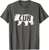 Papa Bear For Men Gifts for Dad Cub Baby Bear Shirt Kids Father's Day T-Shirt T-Shirt - Asphalt Grey