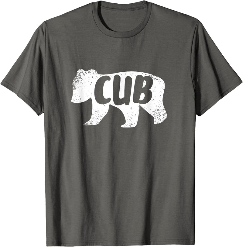Papa Bear For Men Gifts for Dad Cub Baby Bear Shirt Kids Father's Day T-Shirt T-Shirt - Asphalt Grey
