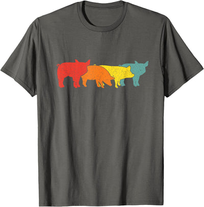 Pig Farm Vintage Animal Animals Lover Farmer Fun Pig Farmer T-Shirt