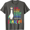 CuisineDuCool Funny Llamacorn - Funny Cute Llama Unicorn T-Shirt - Asphalt Grey