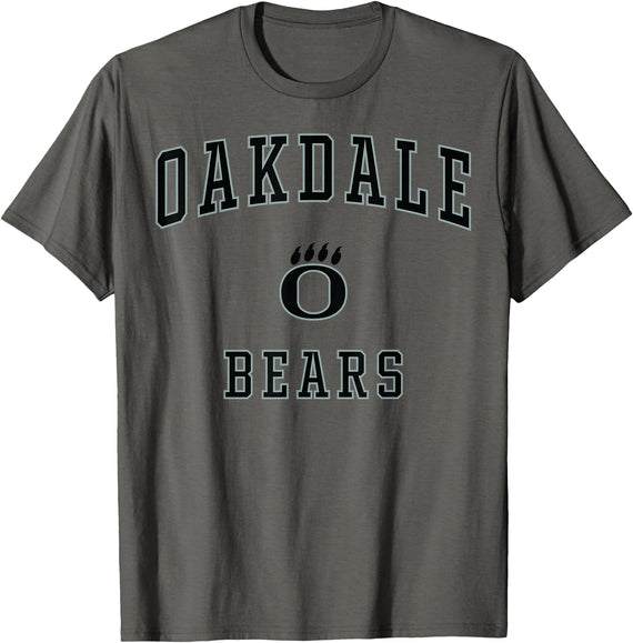 Official High School Fan Gear Oakdale High School Bears T-Shirt - Asphalt Grey