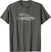 Grayling Fish Fish Grayling Graphic Fishing T-Shirt - Asphalt Grey