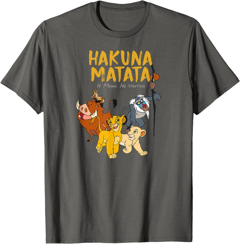Disney - Lion King Classic It Means No Worries T-Shirt - Asphalt Grey
