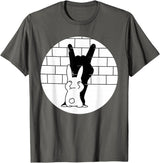 Funny Rabbit Bunny Animal Shadow Puppet T-Shirt in Asphalt Grey