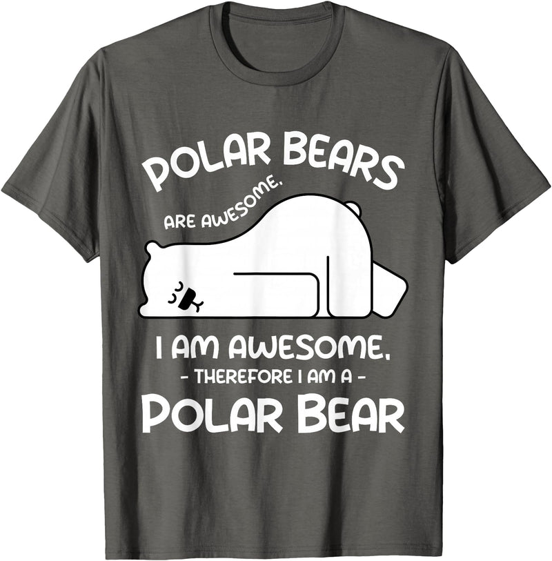 Polar Bear Arctic Funny Cool Humor Funny Cool Arctic Animal Saying Humor Quote Vibes Polar Bear T-Shirt - Asphalt Grey
