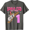 Birthday Koala Gifts For Kids & Family Apparel Koala-fied To Turn 1 Year Old 1st Birthday Party Koala Girl T-Shirt - Asphalt Grey
