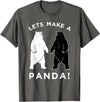Make Panda Apparel Lets Make A Panda Funny Black Polar Bear T-Shirt - Asphalt Grey