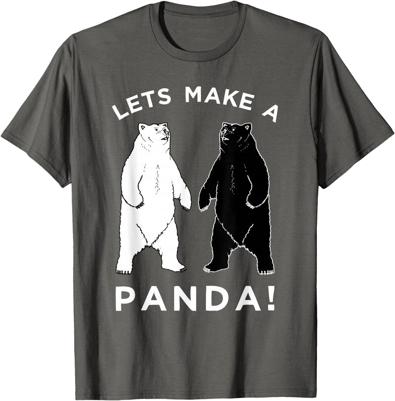 Make Panda Apparel Lets Make A Panda Funny Black Polar Bear T-Shirt - Asphalt Grey