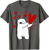 Polar Bear Dabbing Dabbing Polar Bear Heart T-Shirt - Asphalt Grey