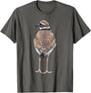 BJD Birds Killdeer Cute Graphic Print T-Shirt Bird Gift Bird Lover T-Shirt - Asphalt Grey
