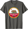 I Love Vacaville California CA Pride Apparel Shop I Love Vacaville California CA Flag and Bear Badge T-Shirt - Asphalt Grey