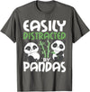 Panda Lover Shirts Easily Distracted By Pandas - Cute Kawaii Panda Bear T-Shirt - Asphalt Grey