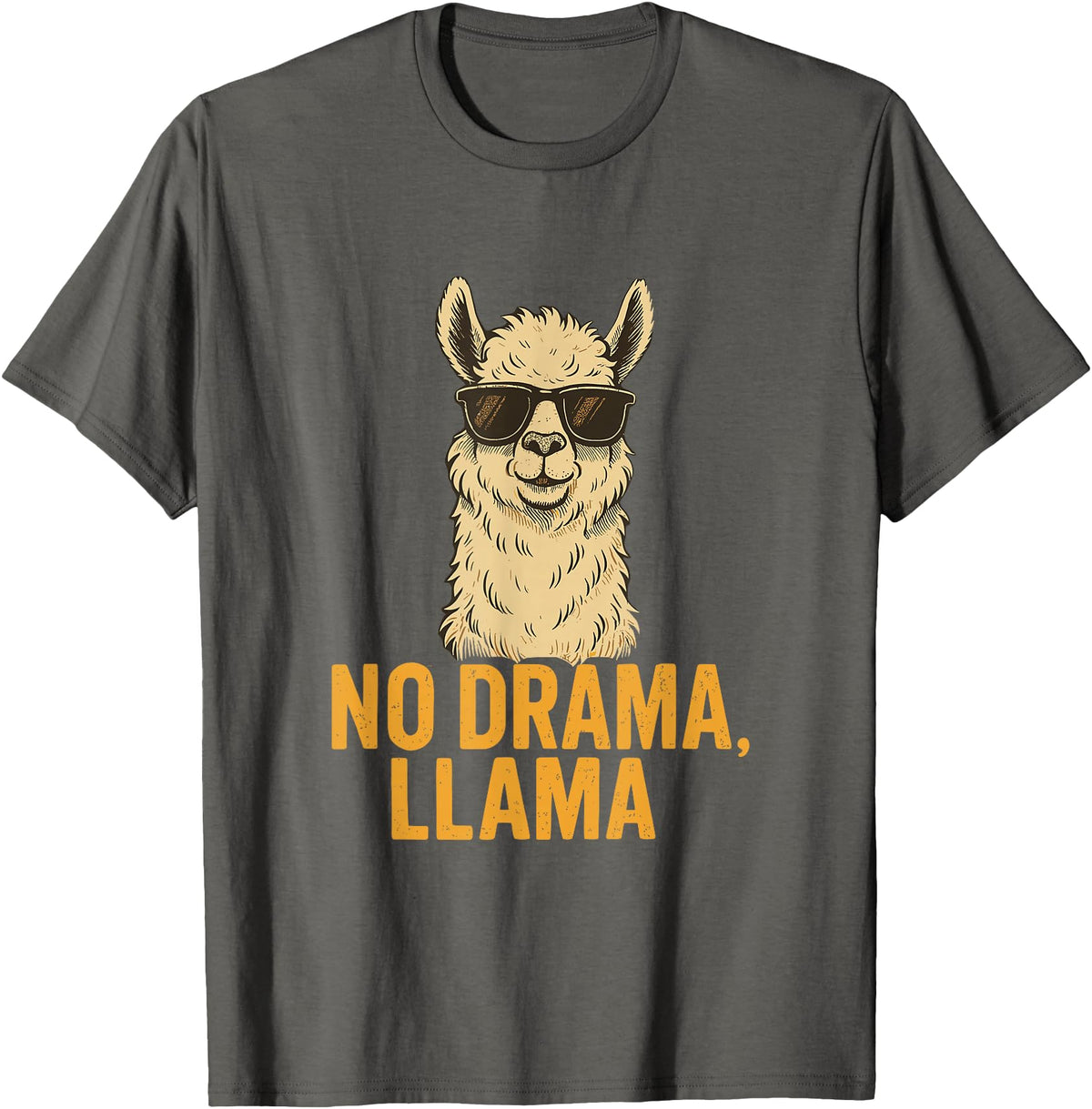 Am End Fashion No Drama, Llama - Cool Look T-Shirt - Asphalt Grey