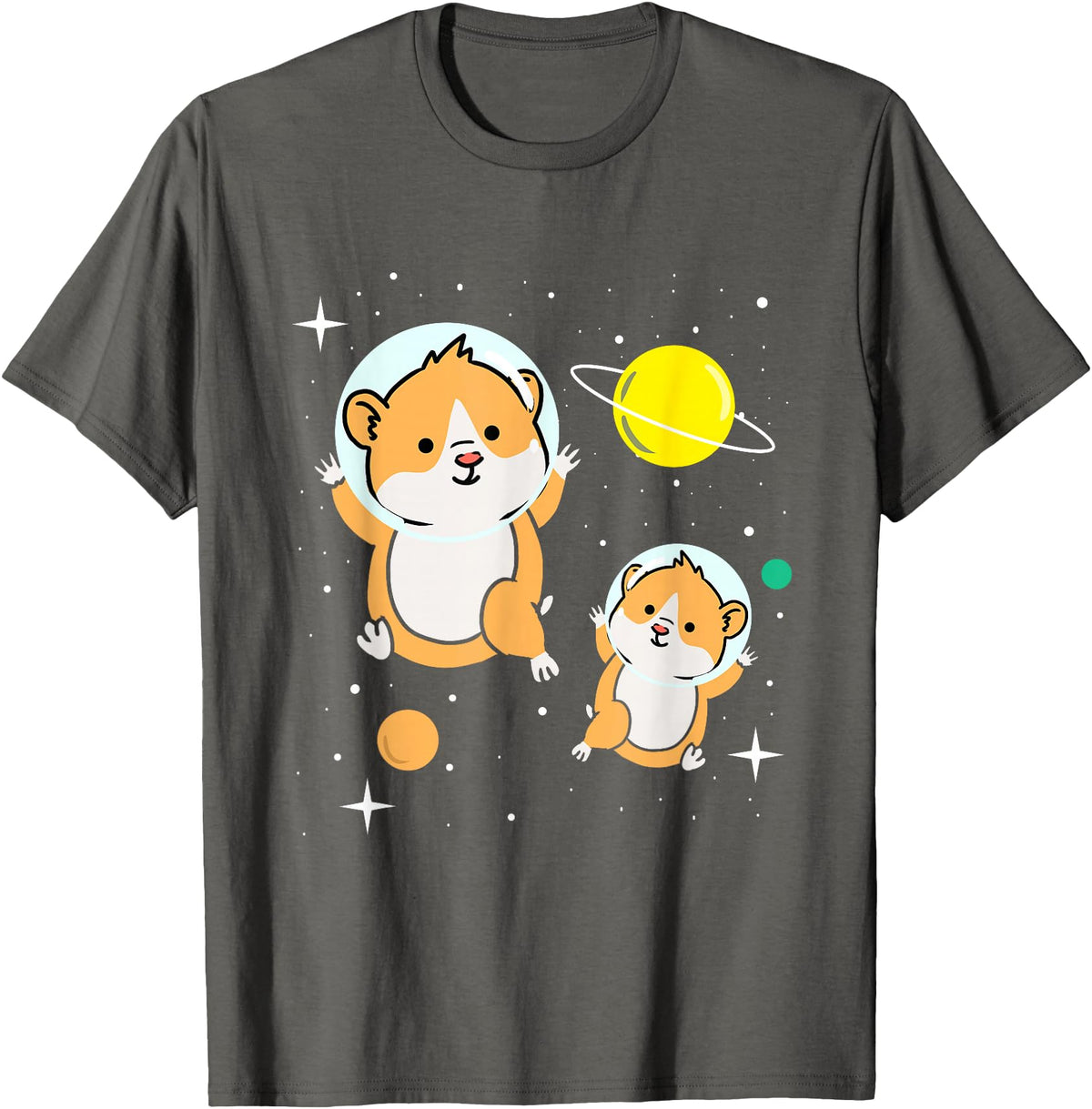 Hamster In Space Hamster Lover Gift T-Shirt - Asphalt Grey