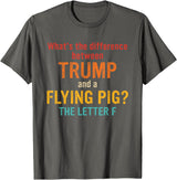 What's The Difference Between Trump & Flying Pig? What's The Difference Between Trump and A Flying Pig? T-Shirt - Asphalt Grey
