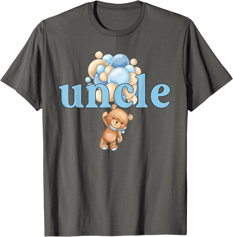 Beary 1st Birthday Boy Teddy Bear Matching Apparel Uncle Teddy Bear 1st Birthday Boy Family Matching T-Shirt - Asphalt Grey