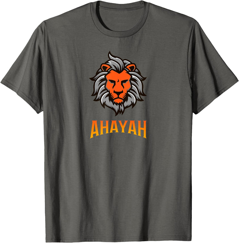 Hebrew Print Ahayah Lion of Judah T-Shirt - Asphalt Grey