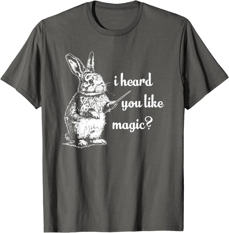 Cute Rabbit Lover Bunny Graphic T-Shirt (Heather Grey) in Asphalt Grey