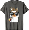 Cute Alpaca Llama Lover Llama Leopard Girls Women Alpaca Lover T-Shirt - Asphalt Grey