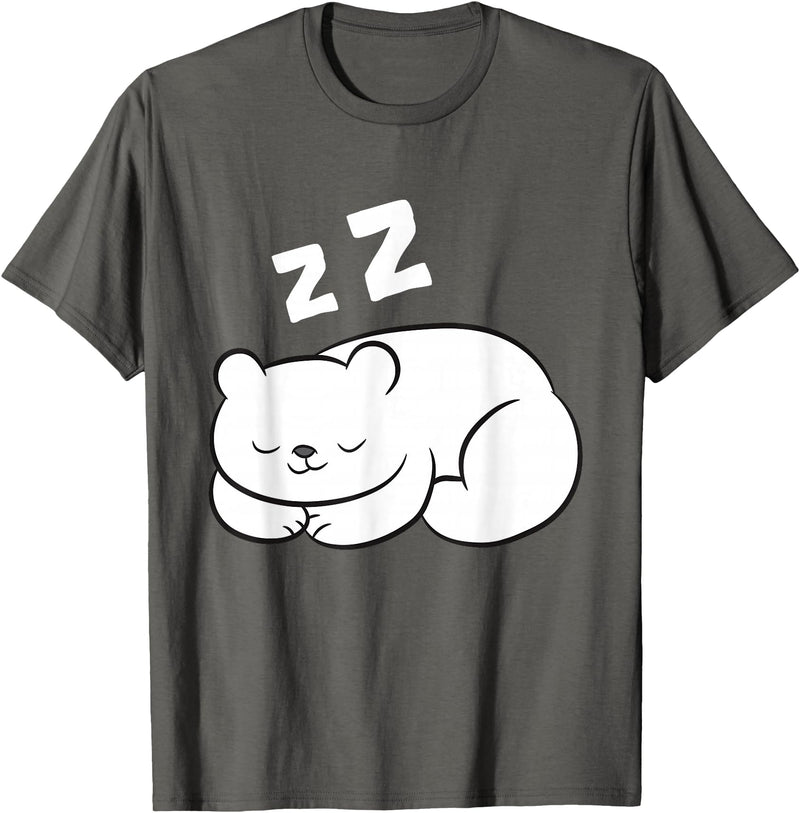 Arctic Polar Bear Tees And Gifts Ice Bear Sleeping Tired Arctic Polar Bear T-Shirt - Asphalt Grey