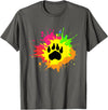 Furry Fandom Shirt by Crush Retro Furry Shirt Rainbow Bear Fursona Wolf Paw Print Gifts T-Shirt - Asphalt Grey