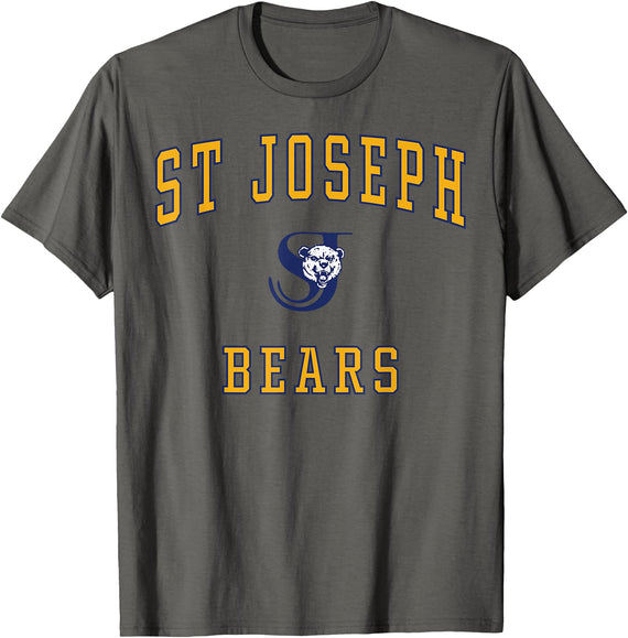 Official High School Fan Gear St. Joseph High School Bears T-Shirt - Asphalt Grey