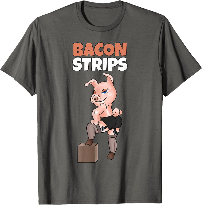 Pig Roast Pork Grilling Smoking BBQ Lover T Shirts Funny Pig Shirt Adult Humor Pig Stripping Bacon Lover TShirt T-Shirt - Asphalt Grey