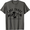 We Love Lake Tahoe - California Nevada Lake Tahoe California Nevada Mountains Bear Nature Vintage T-Shirt - Asphalt Grey