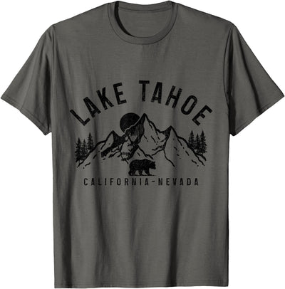 Lake Tahoe California Nevada Mountains Bear Nature Vintage T-Shirt